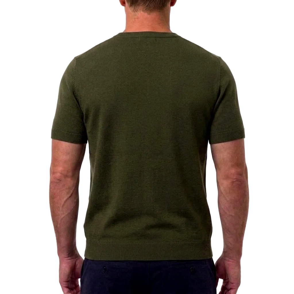 Gran Sasso Italian Silk T-Shirt – Dark Green, Men's