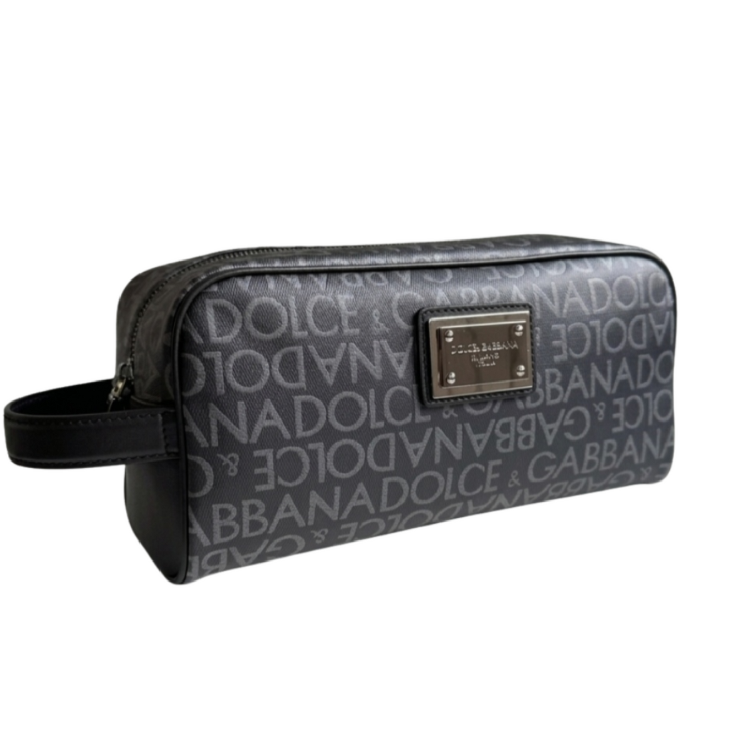 Dolce & Gabbana Leather Beauty Case – Black & Grey