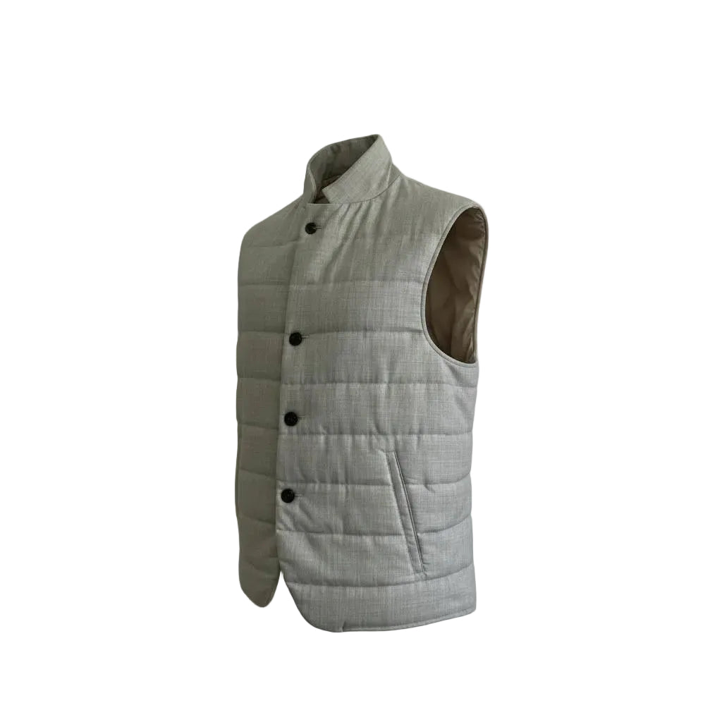 Eleventy Double Face Vest Silkite Ermenegildo Zegna – Grey/Beige, Men's
