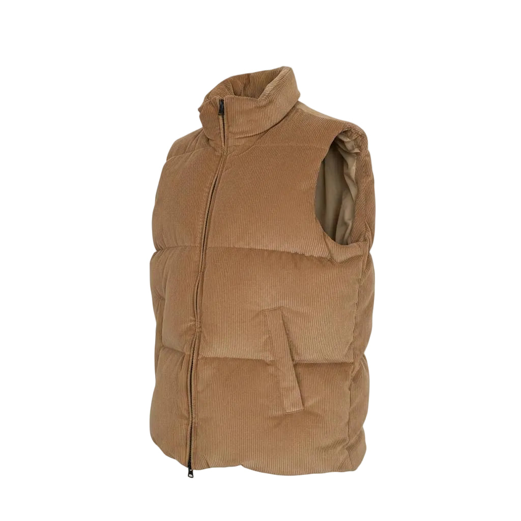 Herno Cotton-Cashmere Down Vest – Caramel, Men's