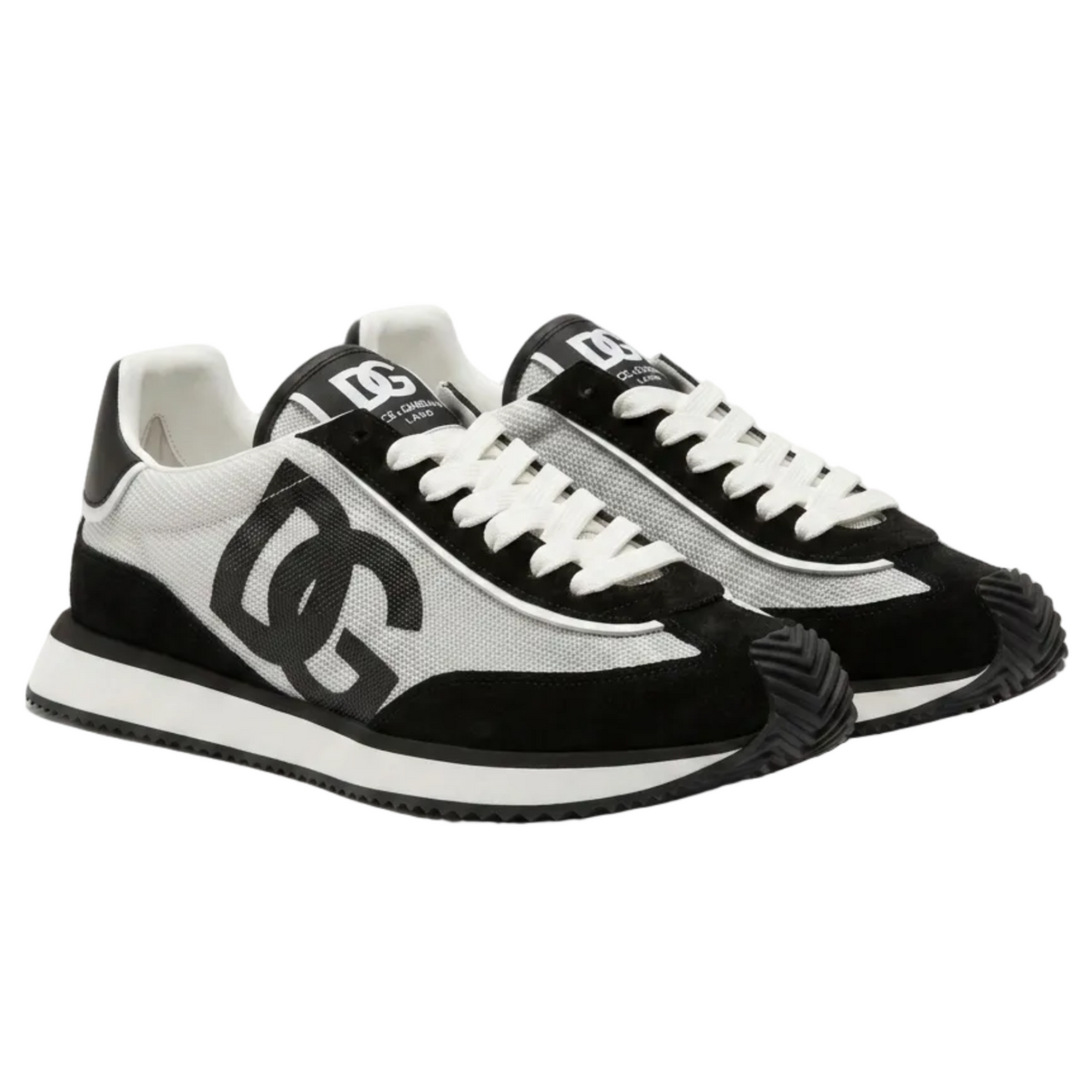 Dolce & Gabbana Leather Sneakers – Black & White, Men's