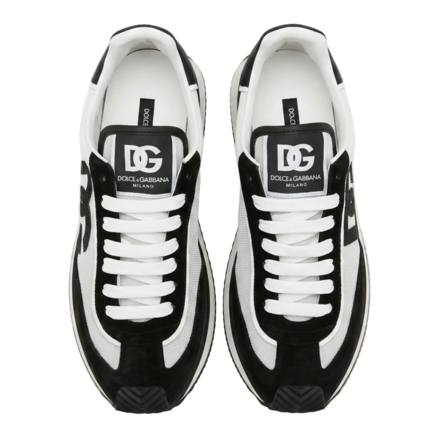 Dolce & Gabbana Leather Sneakers – Black & White, Men's