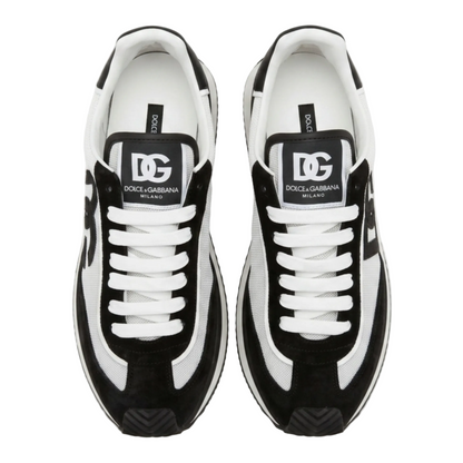 Dolce & Gabbana Leather Sneakers – Black & White, Men's