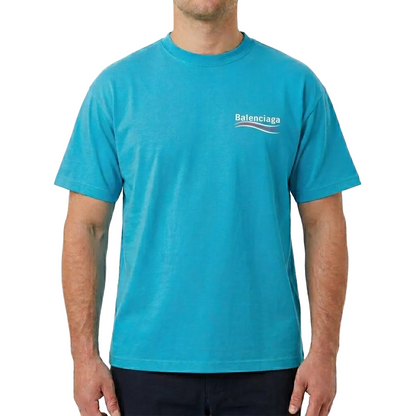 Balenciaga Cotton T-Shirt – Light Blue, Unisex