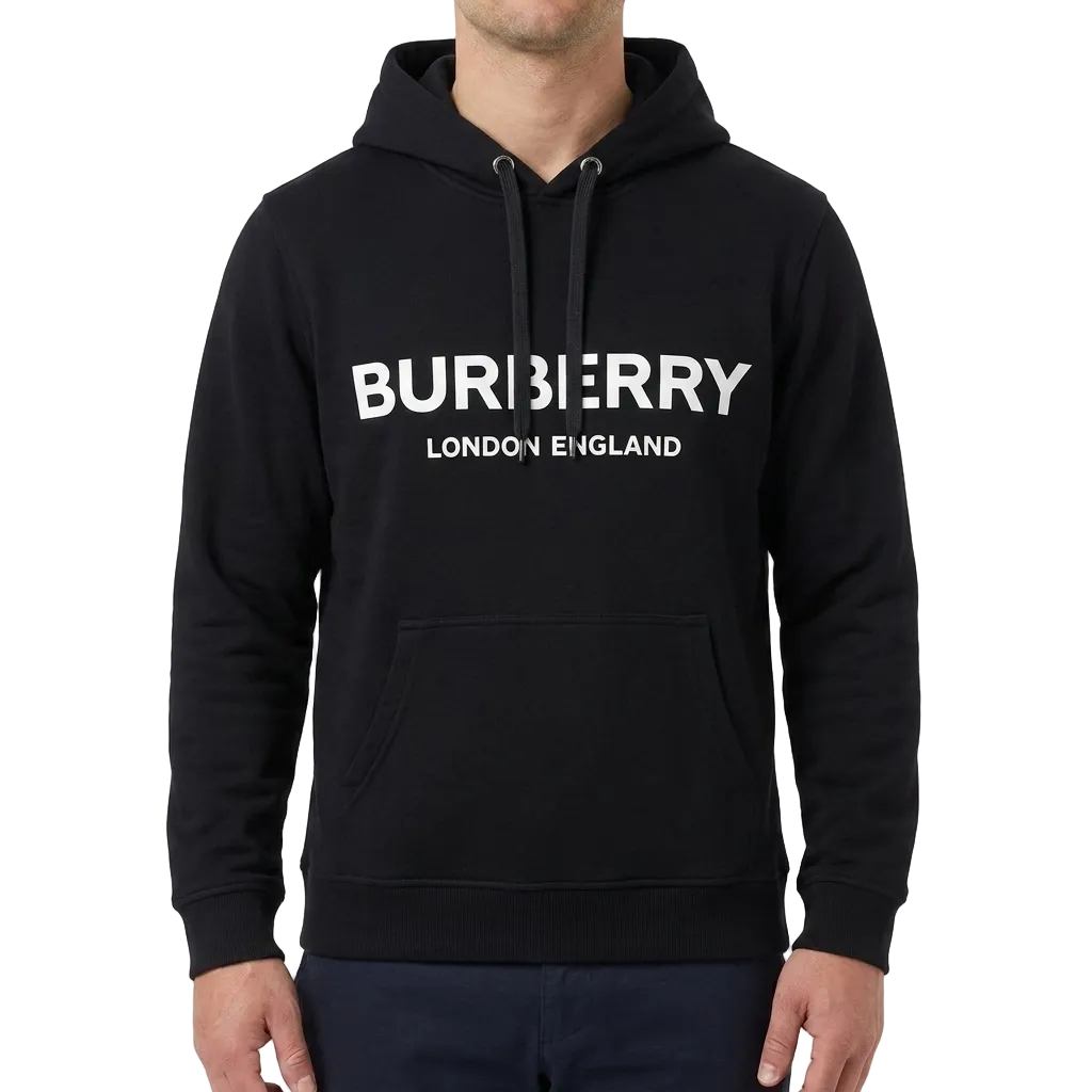 Burberry Cotton Hoodie – Black, Men's