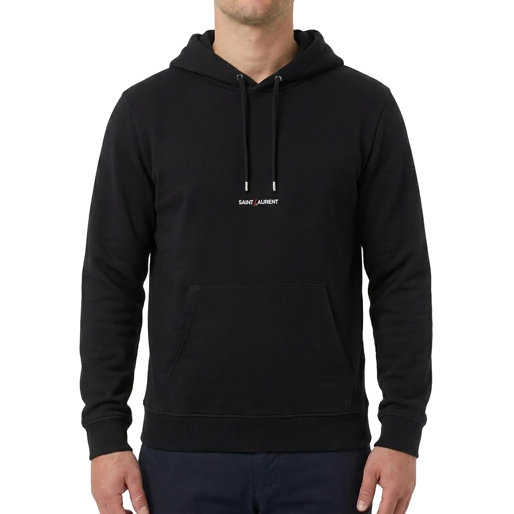 Saint Laurent Cotton Hoodie – Black, Men's