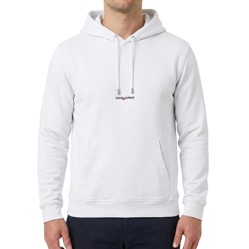 Saint Laurent Cotton Hoodie – White, Men's