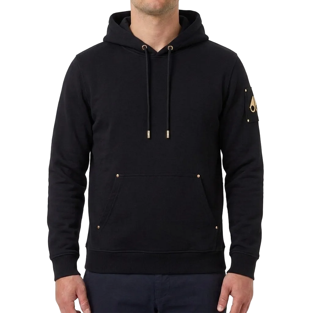 Moose Knuckles Cotton Hoodie – Black, Men's