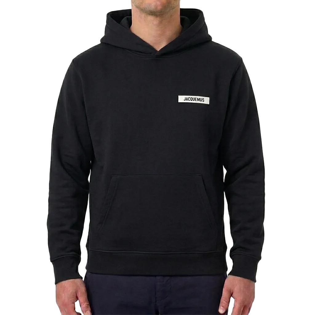 Jacquemus Gros Grain Cotton Hoodie – Black, Men's