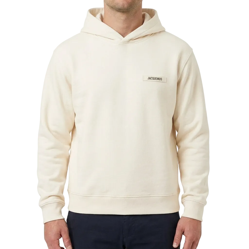 Jacquemus Gros Grain Cotton Hoodie – Beige, Men's