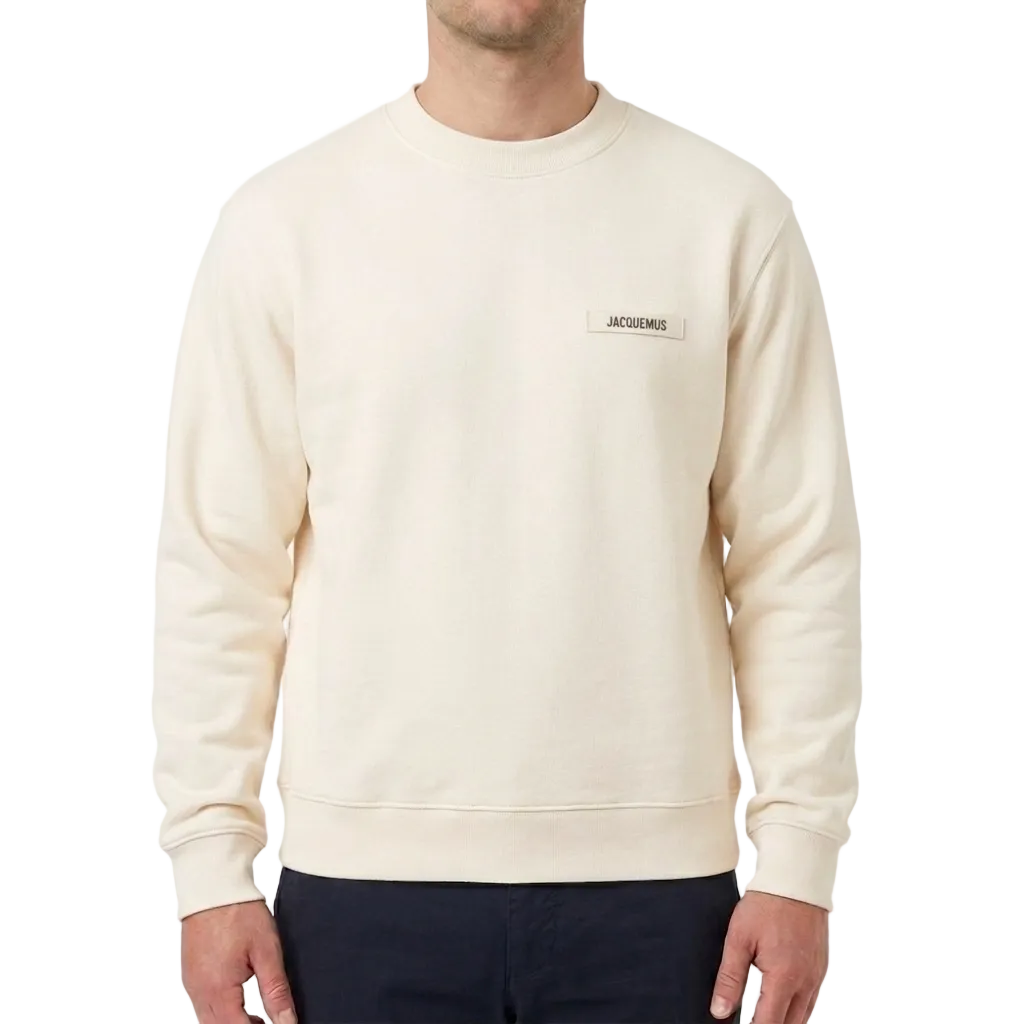 Jacquemus Gros Grain Cotton Sweatshirt – Beige, Men's