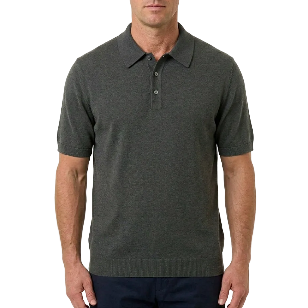 Gran Sasso Italian Silk Polo Shirt – Dark Grey, Men's