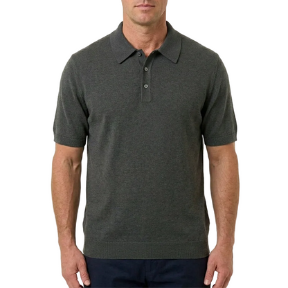 Gran Sasso Italian Silk Polo Shirt – Dark Grey, Men's
