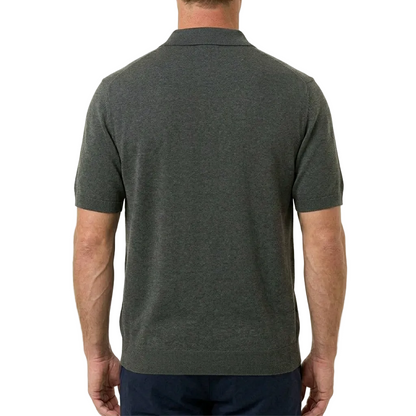 Gran Sasso Italian Silk Polo Shirt – Dark Grey, Men's