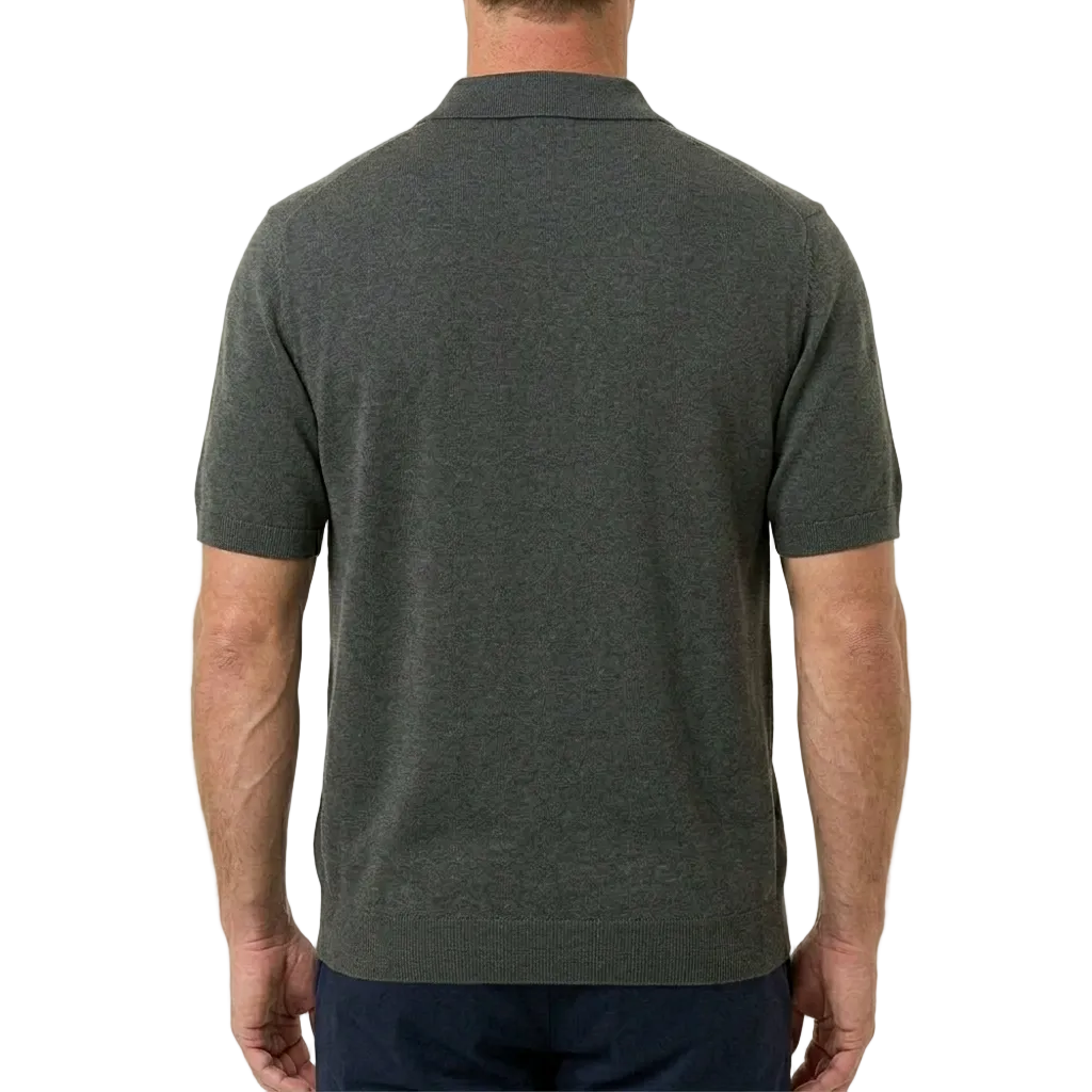 Gran Sasso Italian Silk Polo Shirt – Dark Grey, Men's