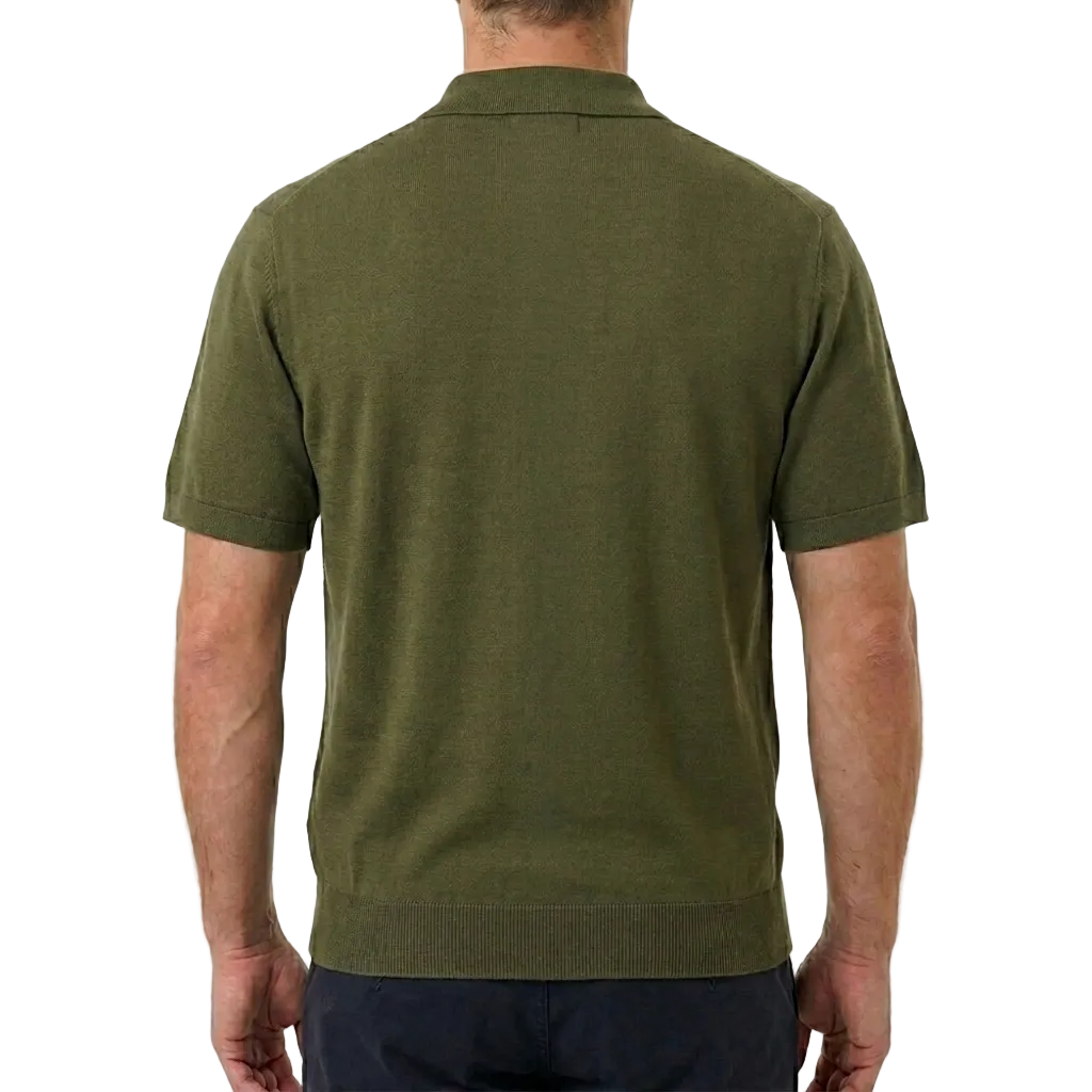 Gran Sasso Italian Silk Polo Shirt – Dark Green, Men's