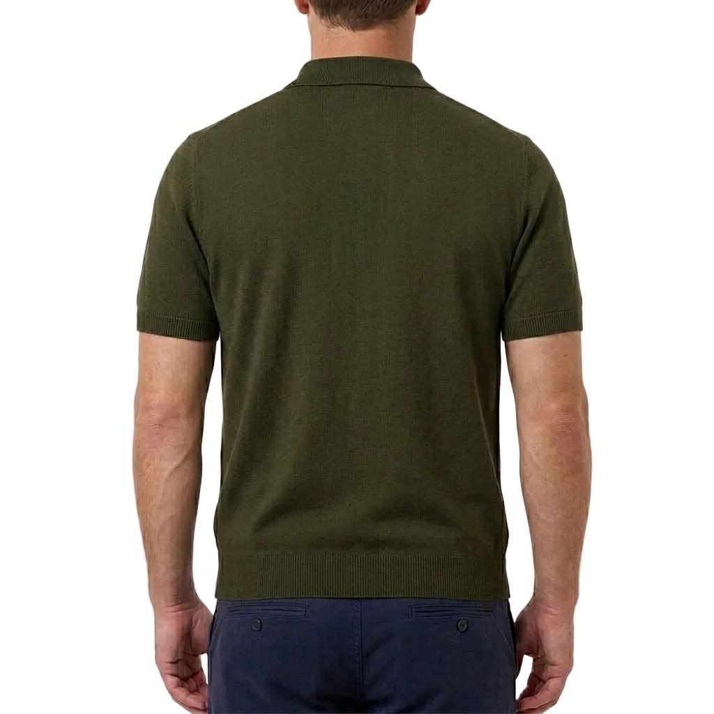Gran Sasso Italian Silk Polo Shirt – Dark Green II, Men's