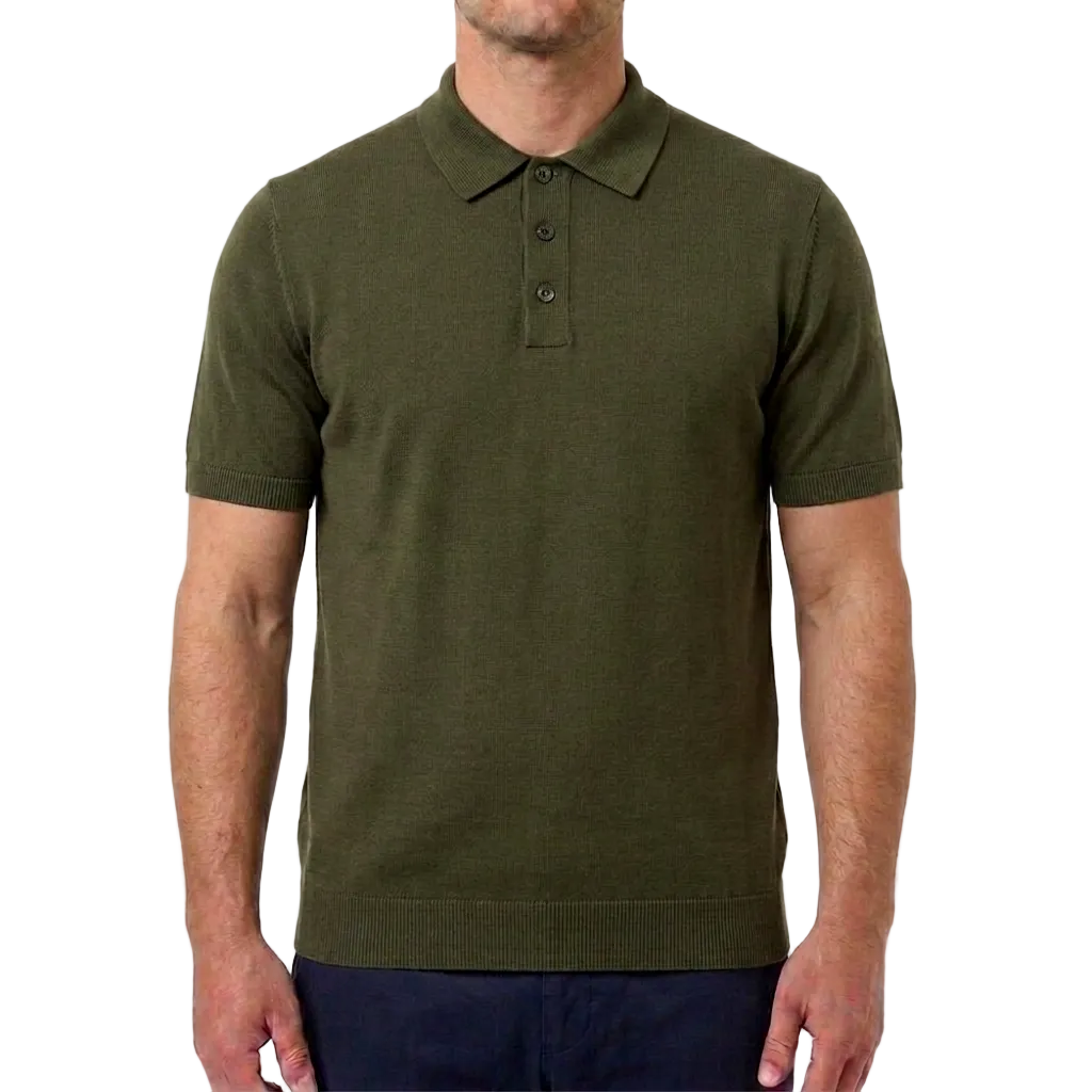 Gran Sasso Italian Silk Polo Shirt – Dark Green II, Men's