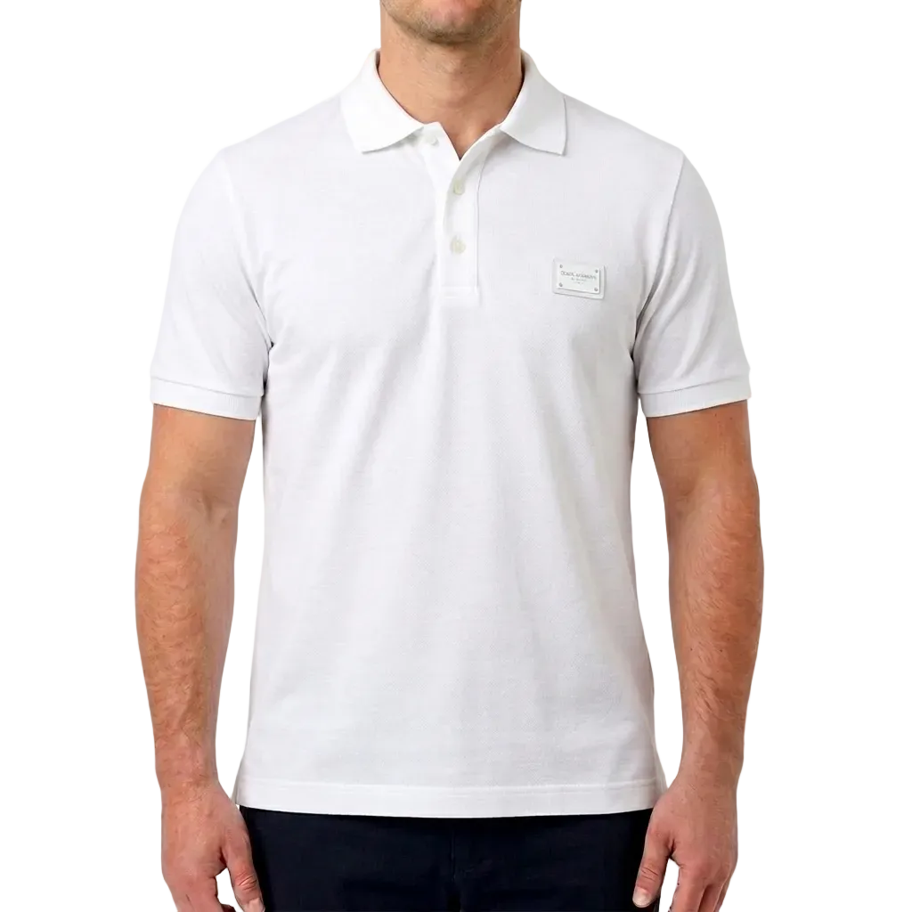 Dolce & Gabbana Cotton Polo Shirt – White, Men's