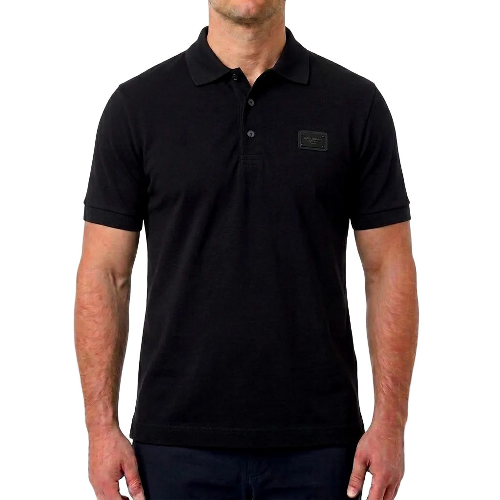 Dolce & Gabbana Cotton Polo Shirt – Black II, Men's