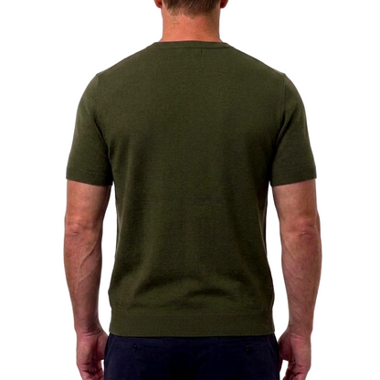 Gran Sasso Italian Silk T-Shirt – Dark Green, Men's
