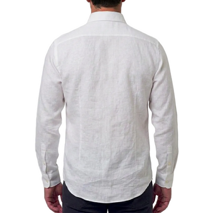 Corneliani Linen Dress Shirt – White, Men's