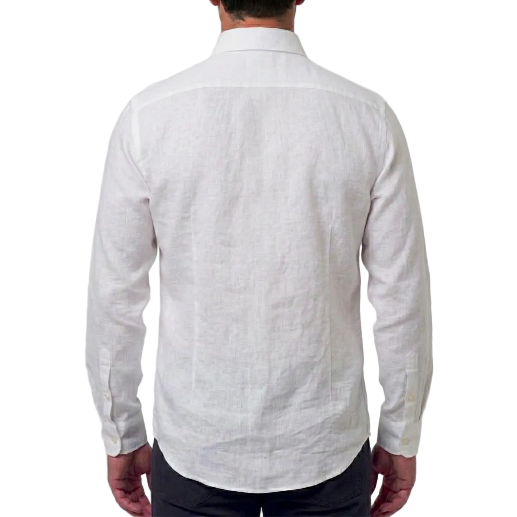 Corneliani Linen Dress Shirt – White, Men's