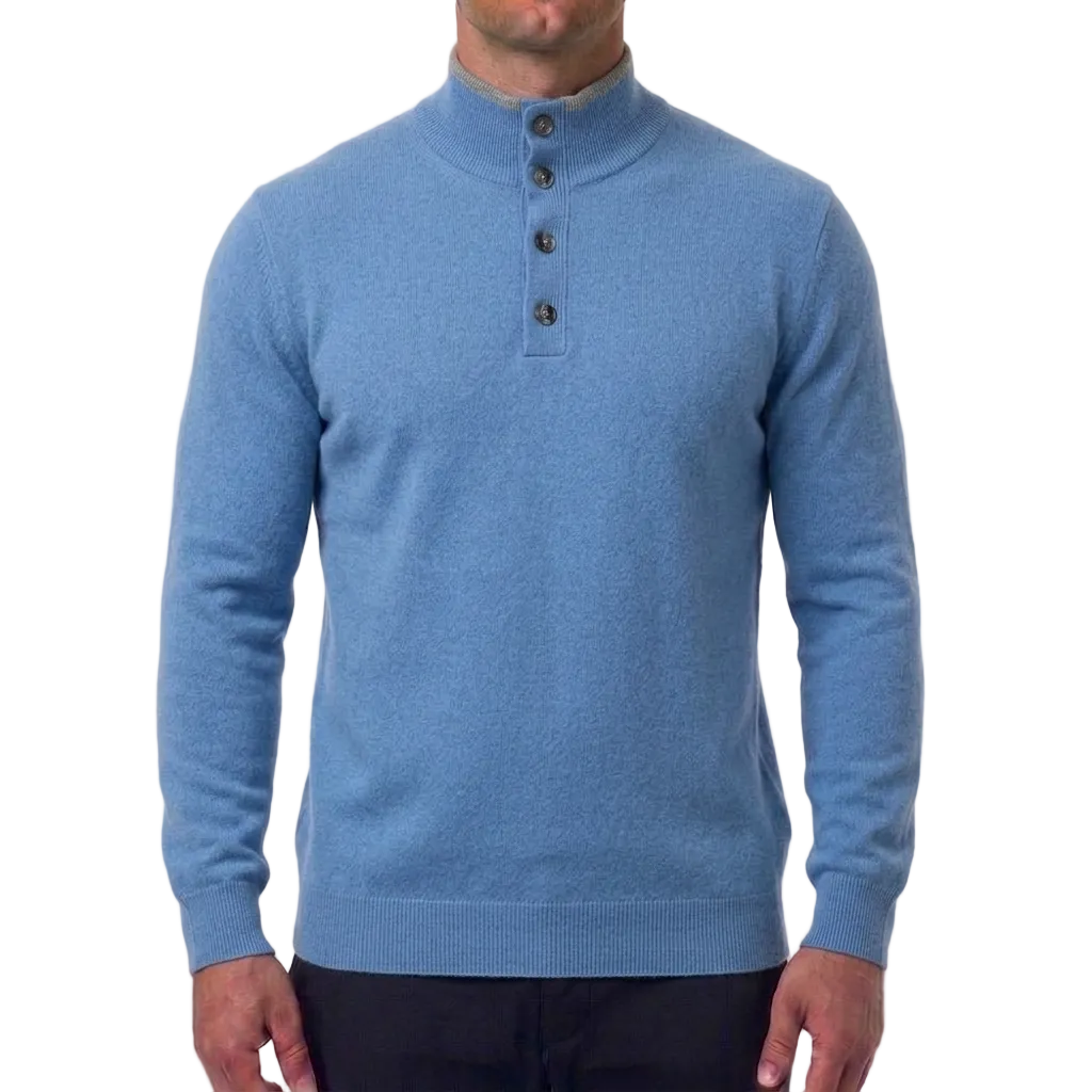 Fedeli Cashmere Sweater – Blue II, Men's