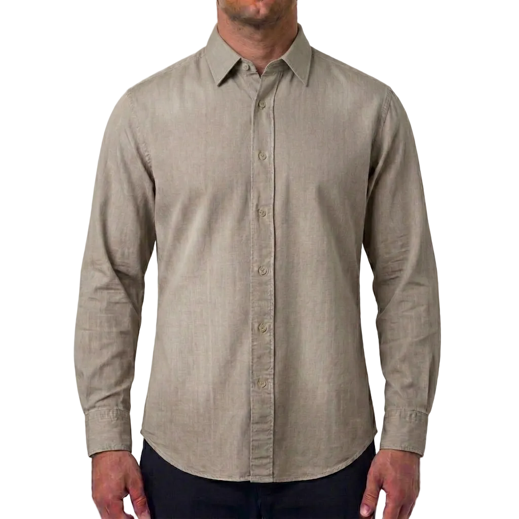 Eleventy Italian Cotton Shirt – Beige, Men's