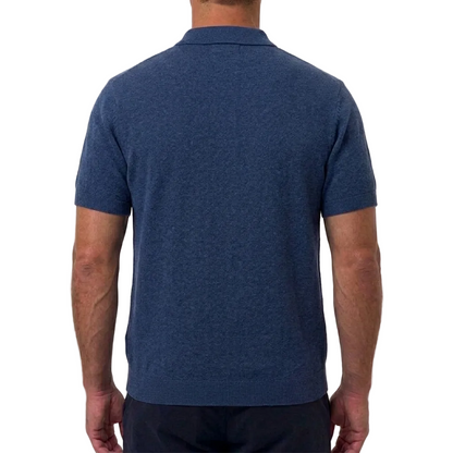 Gran Sasso Italian Silk Polo Shirt – Blue, Men's