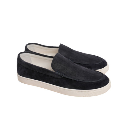 Brunello Cucinelli Navy Leather Loafers – Men's