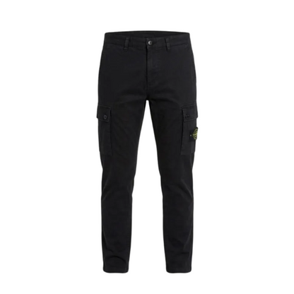 Stone Island Cotton-Elastin Cargo Trousers – Black, Men's