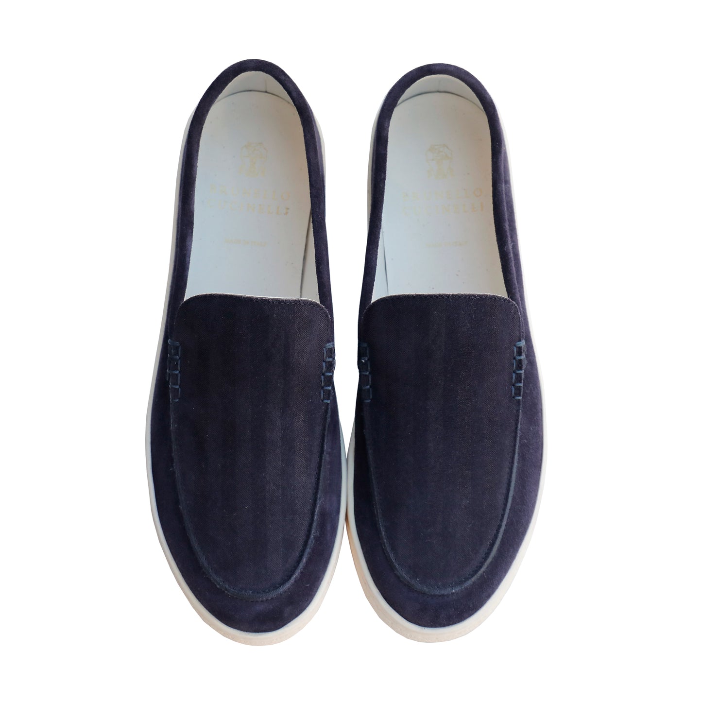 Brunello Cucinelli Navy Leather Loafers – Men's