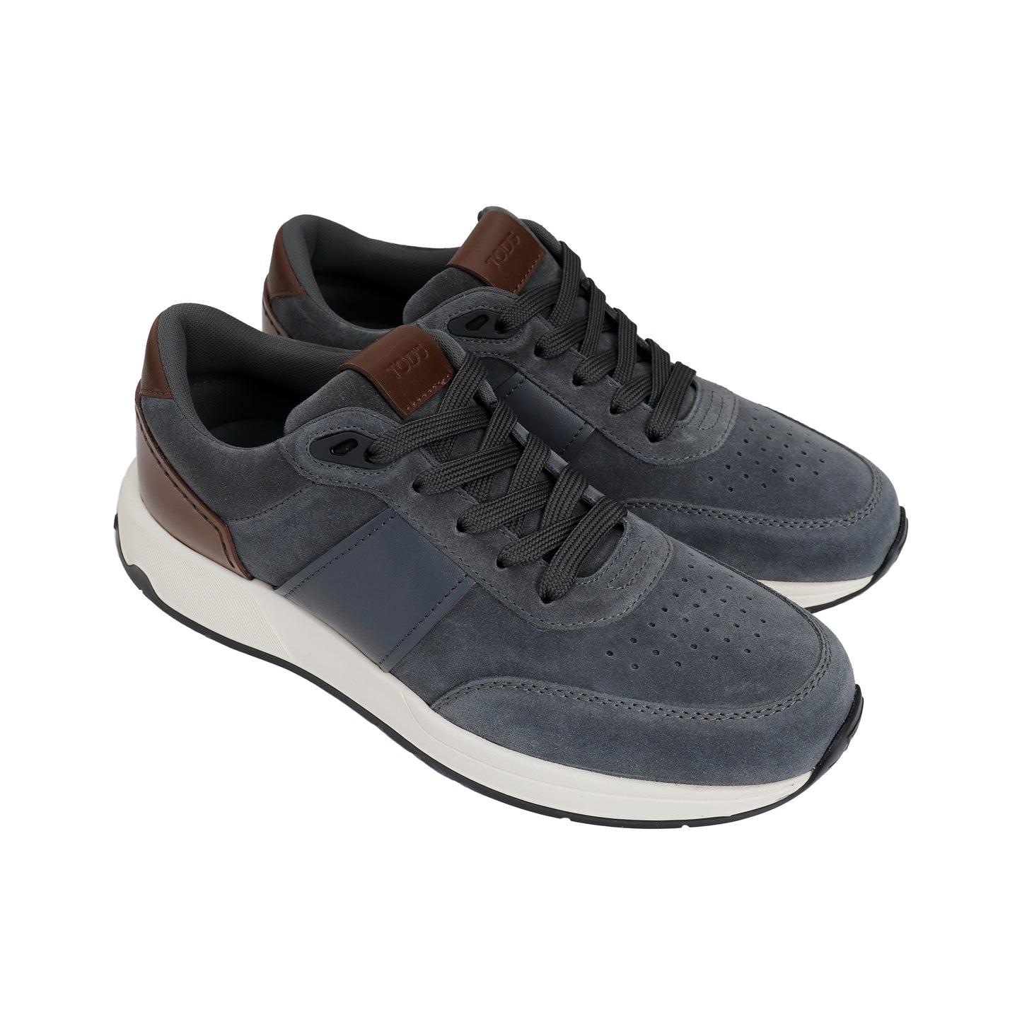 Tod's Leather & Textile Sneakers – Grey/Brown, Men's