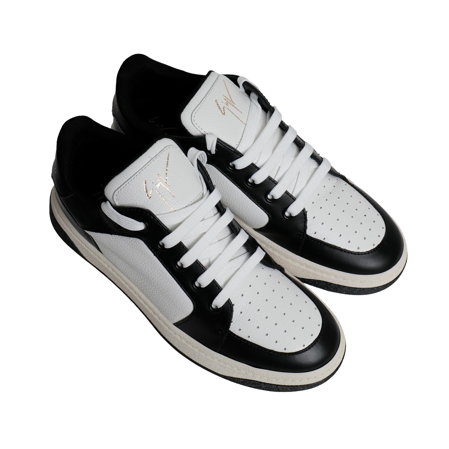 Giuseppe Zanotti Leather Sneakers – White/Black, Men's
