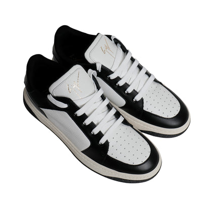 Giuseppe Zanotti Leather Sneakers – White/Black, Men's