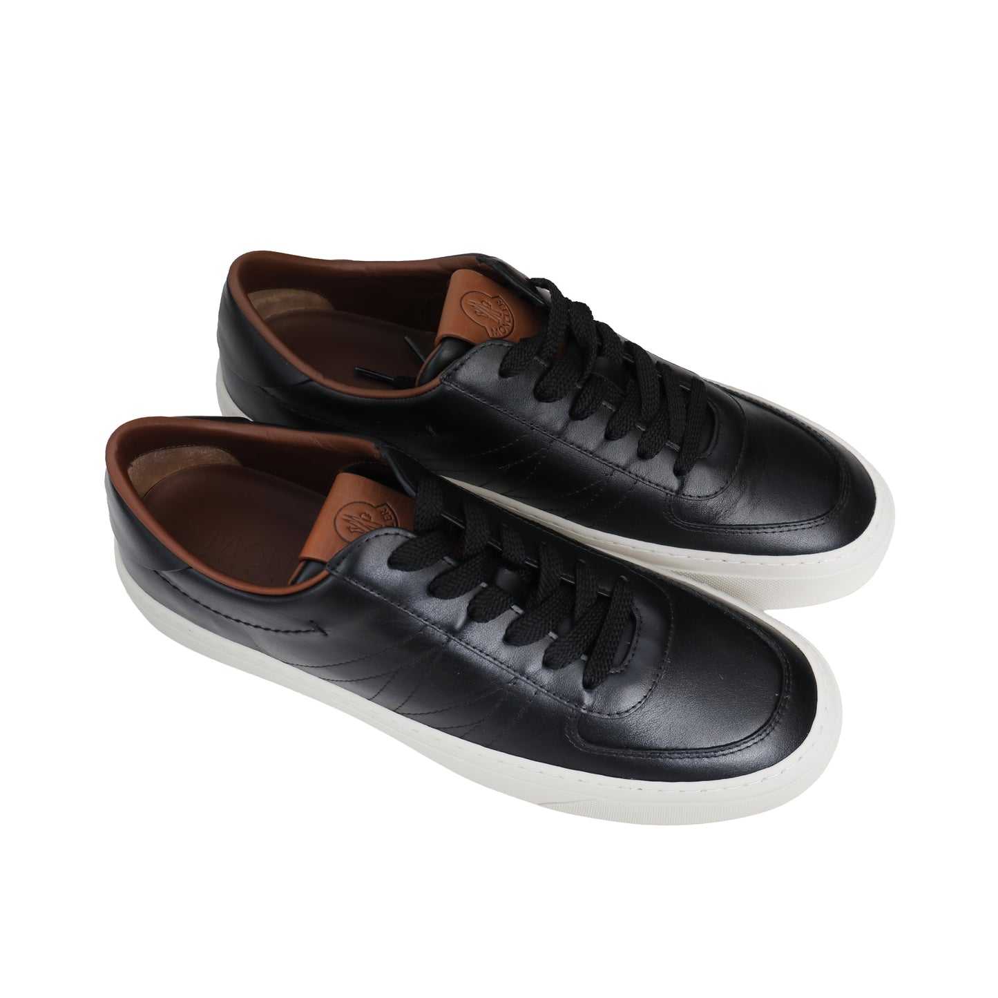 Moncler Italian Leather Sneakers – Black, Men's