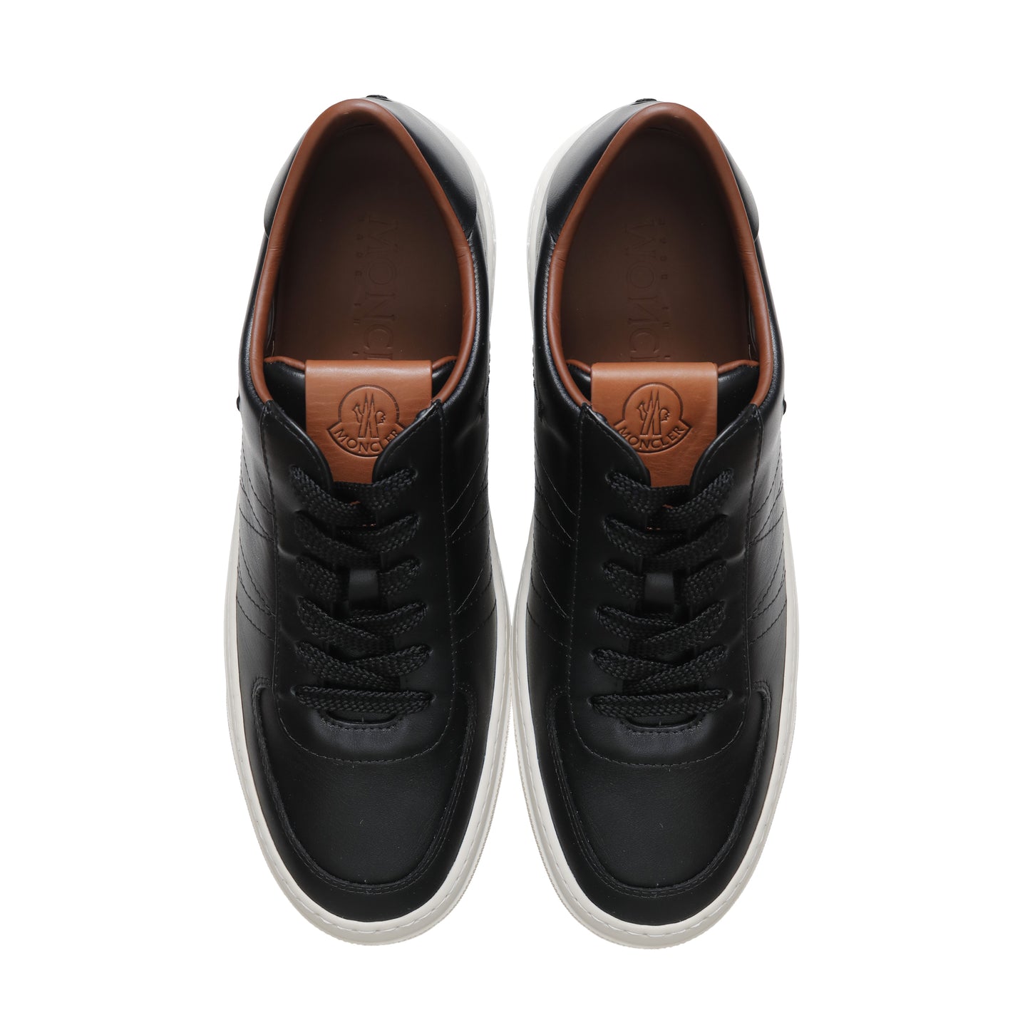 Moncler Italian Leather Sneakers – Black, Men's