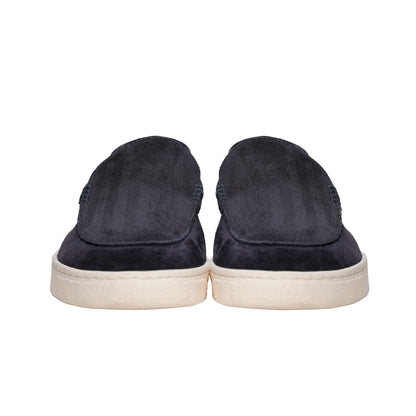 Brunello Cucinelli Navy Leather Loafers – Men's