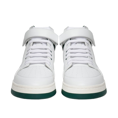 Saint Laurent White & Green Leather High-Top Sneakers – Men's