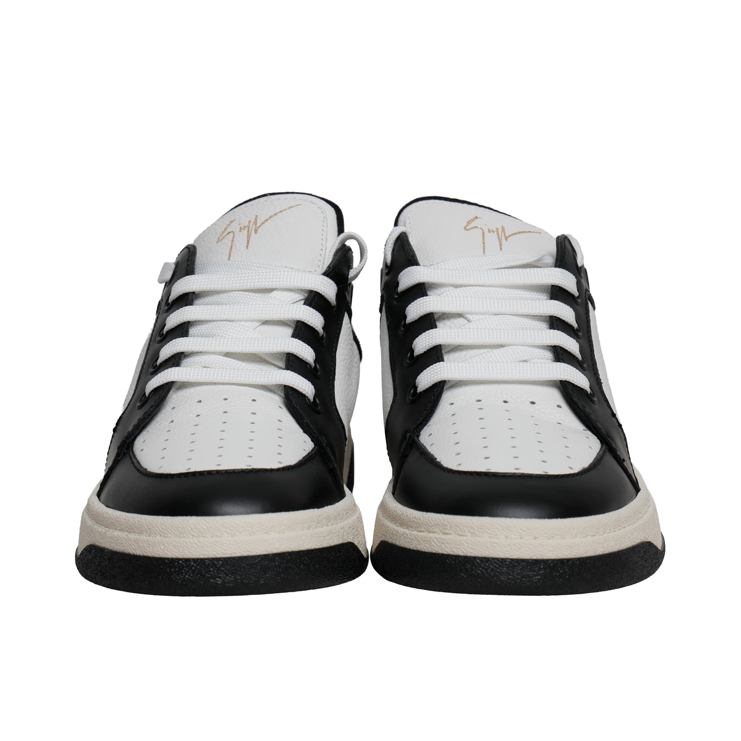 Giuseppe Zanotti Leather Sneakers – White/Black, Men's
