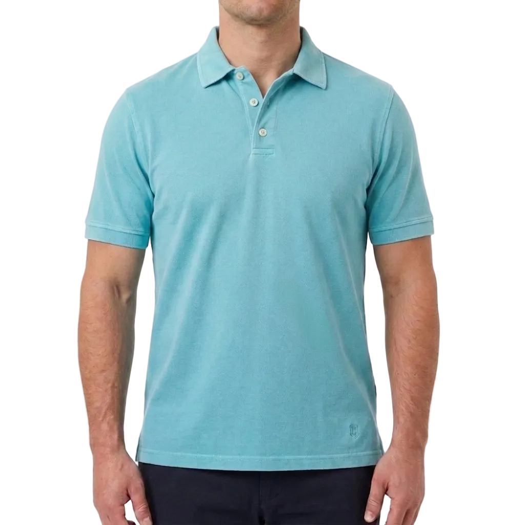 Corneliani Italian Cotton Polo Shirt – Turquoise, Men's