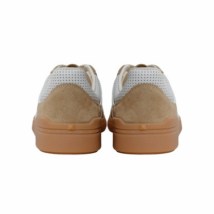 Valentino White & Beige Leather Low-Top Sneakers – Men's