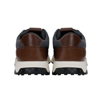 Tod's Leather & Textile Sneakers – Grey/Brown, Men's