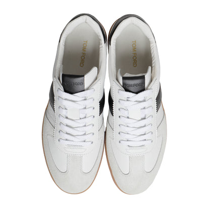 Tom Ford Italian Leather Sneakers – White/Black, Men's
