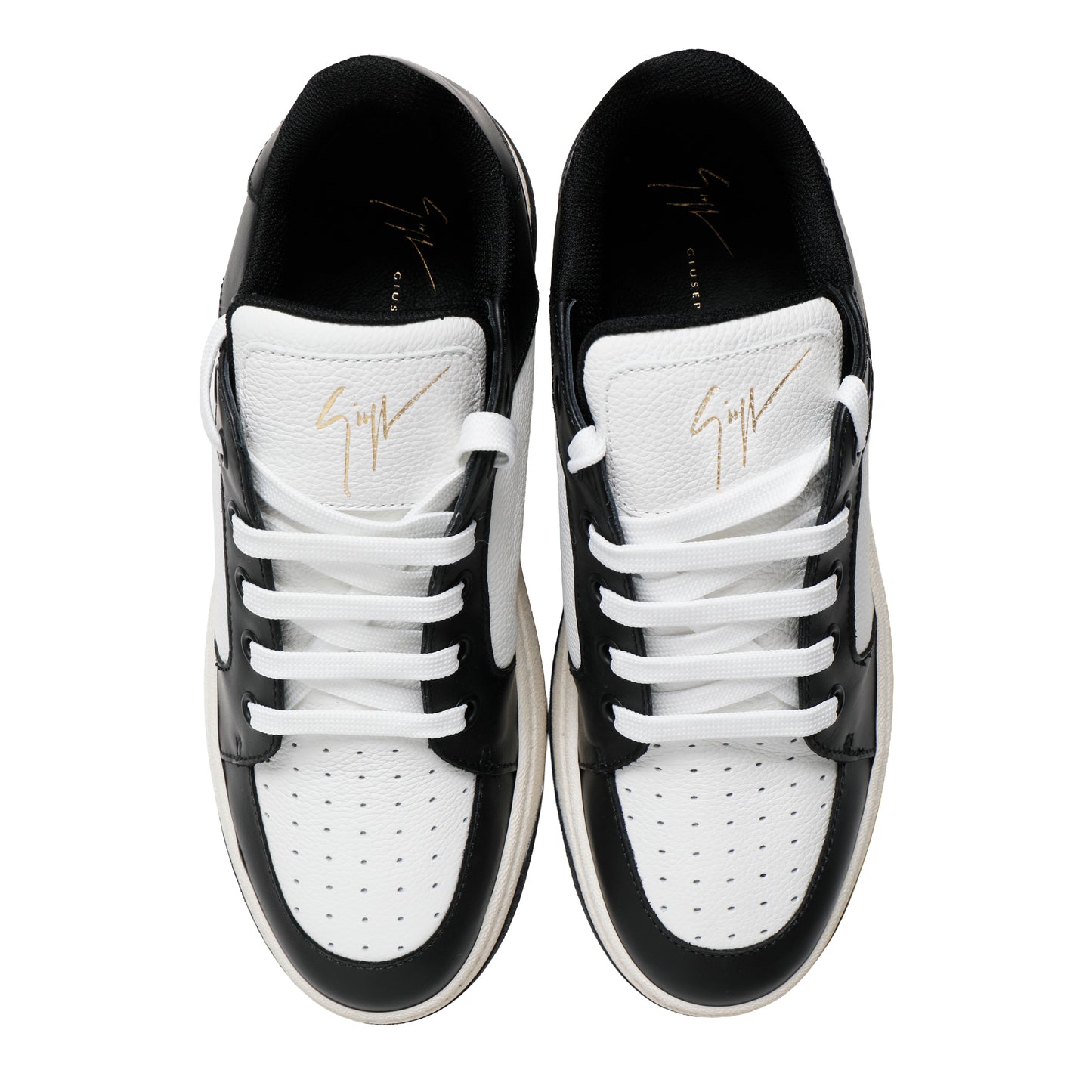 Giuseppe Zanotti Leather Sneakers – White/Black, Men's