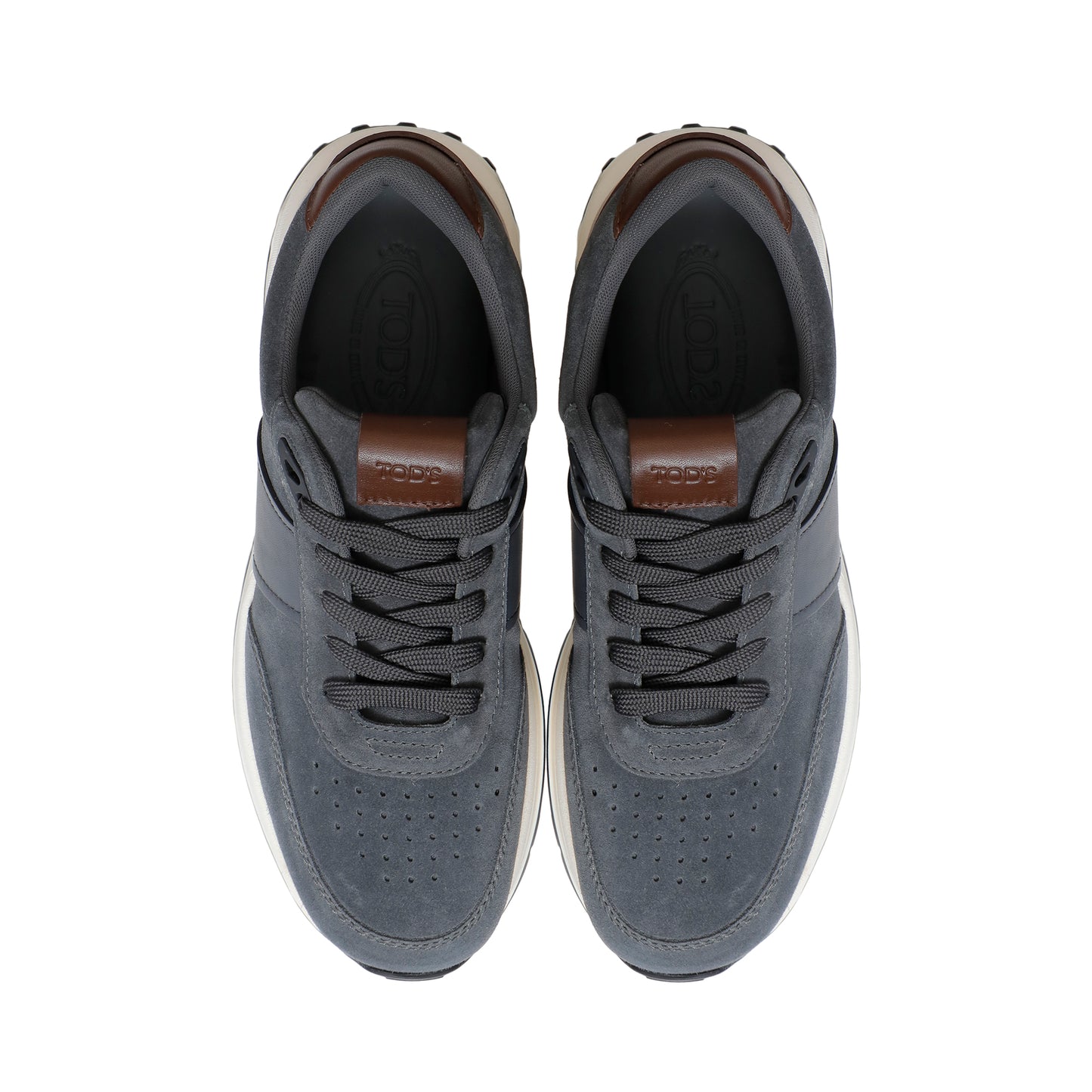 Tod's Leather & Textile Sneakers – Grey/Brown, Men's