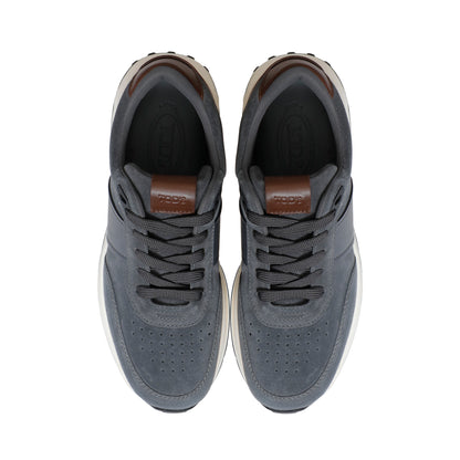 Tod's Leather & Textile Sneakers – Grey/Brown, Men's