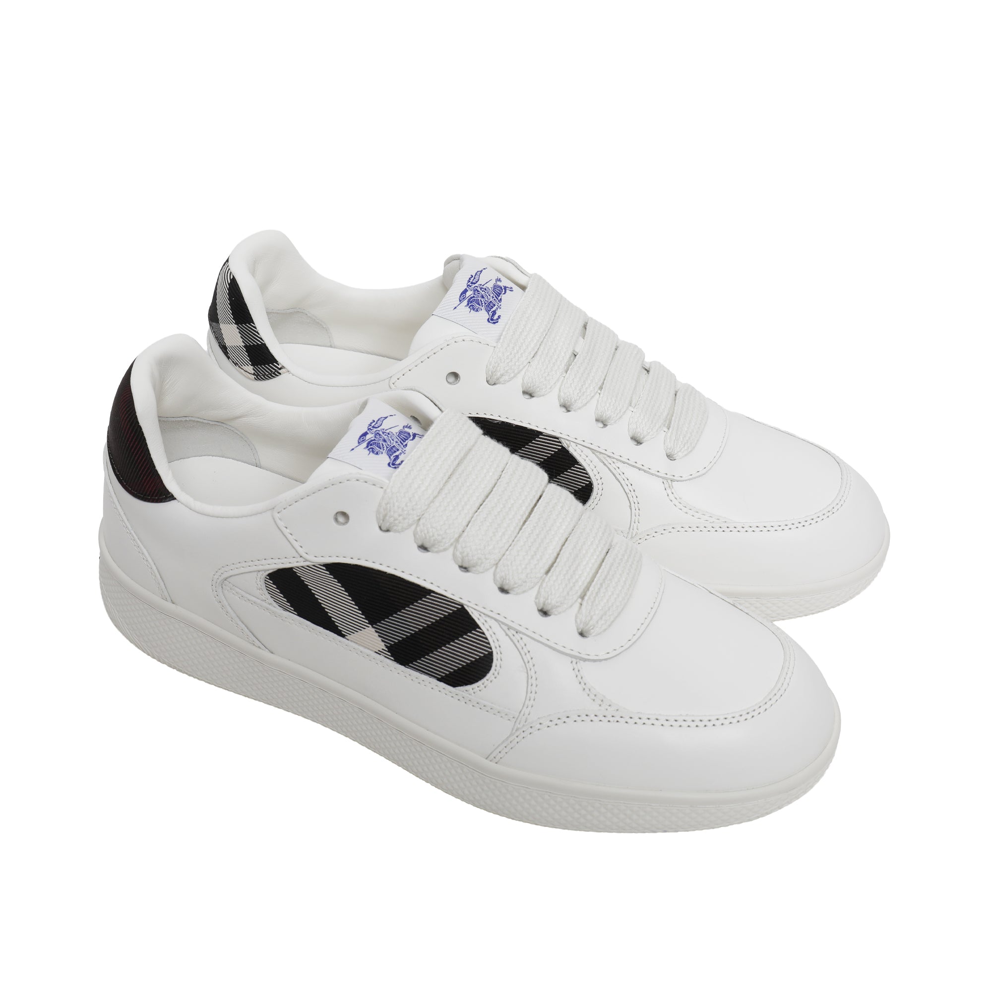 Burberry Italian Leather & Textile Sneakers – White, Men's