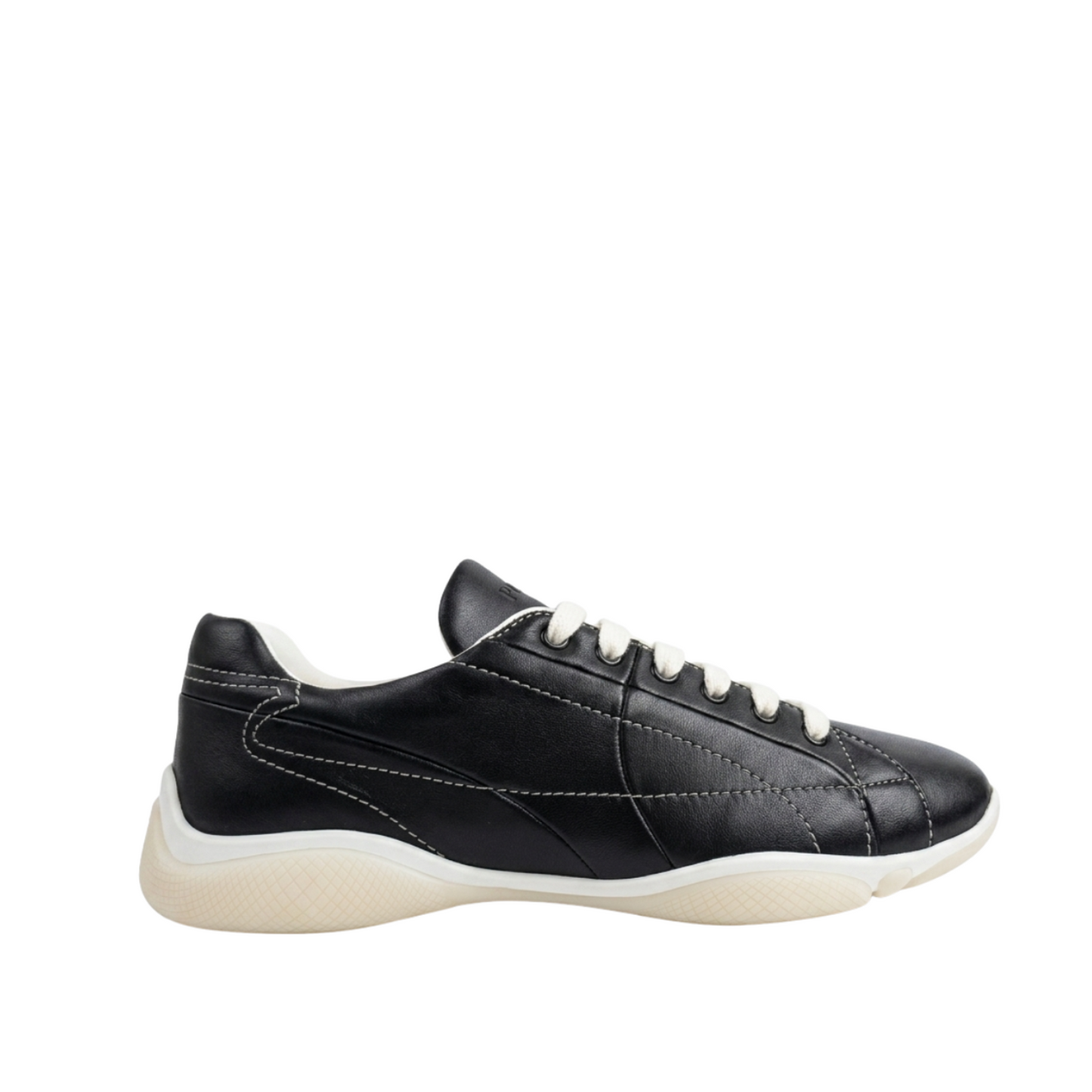 Prada Re-Edition 2001 Leather Sneakers – Black/Beige, Men's
